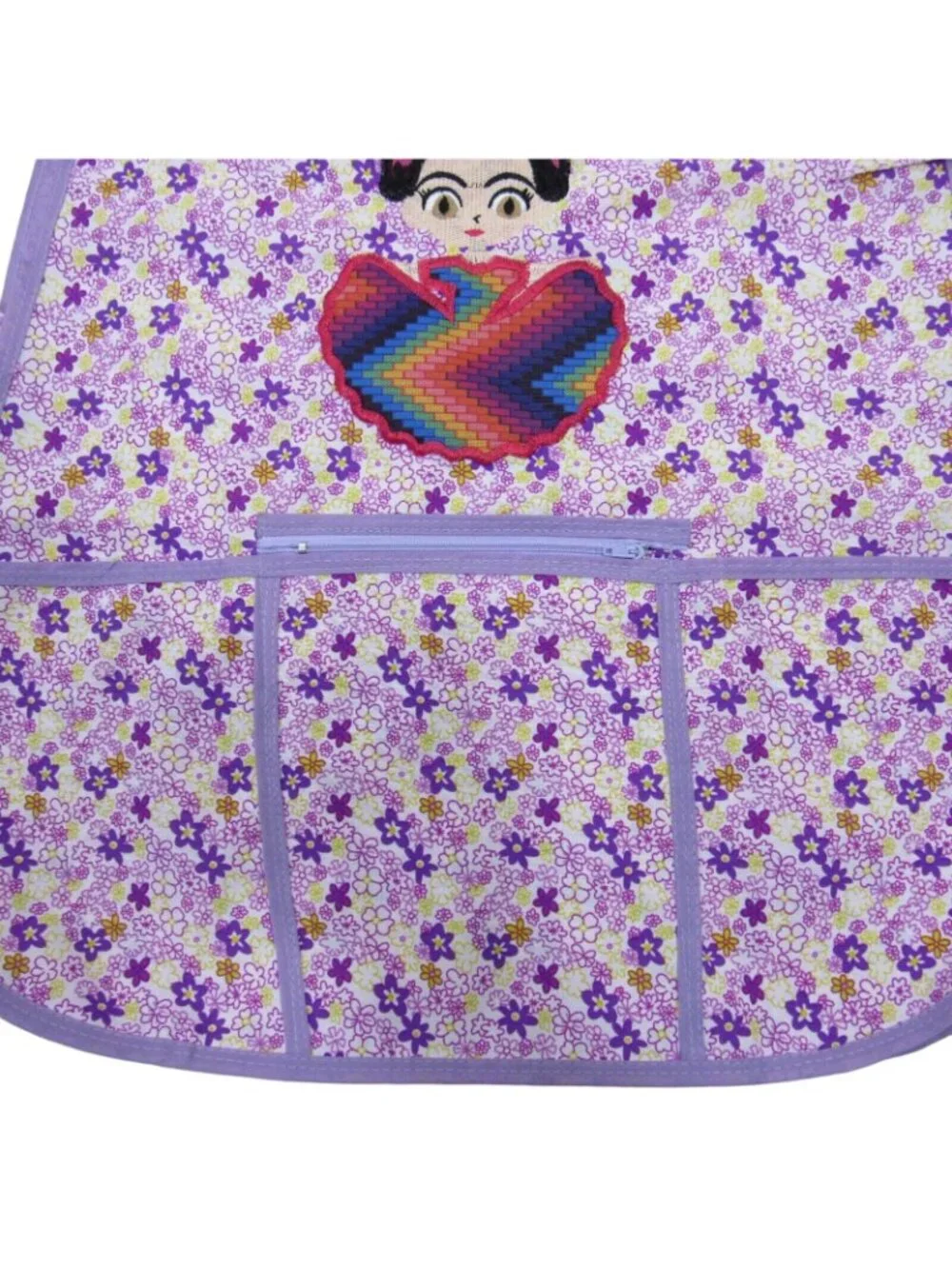 Craft Apron Mexican Artisan Little Frida Embroidered -One Size-Zippered pocket